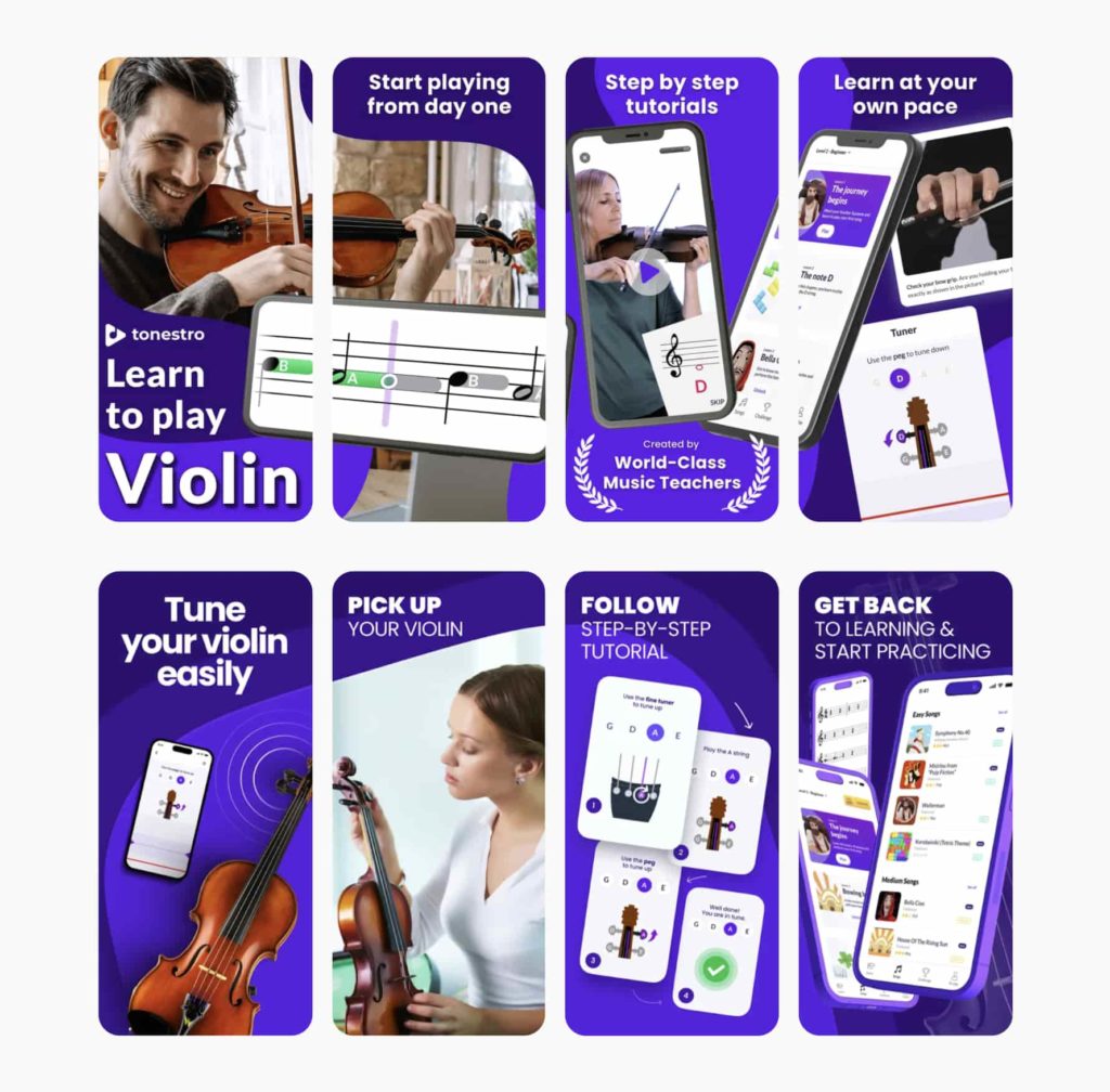 An example of using custom product pages to showcase different mobile app features for specific keywords. Tonestro, a client of Revantric.